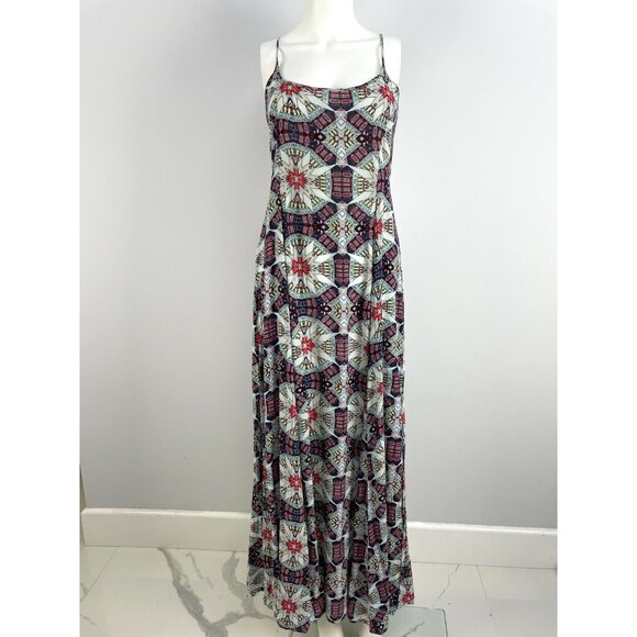 Tysa Womens Size 0 Cross Back Printed Maxi Dress Sleeveless Lightweight - Picture 1 of 10